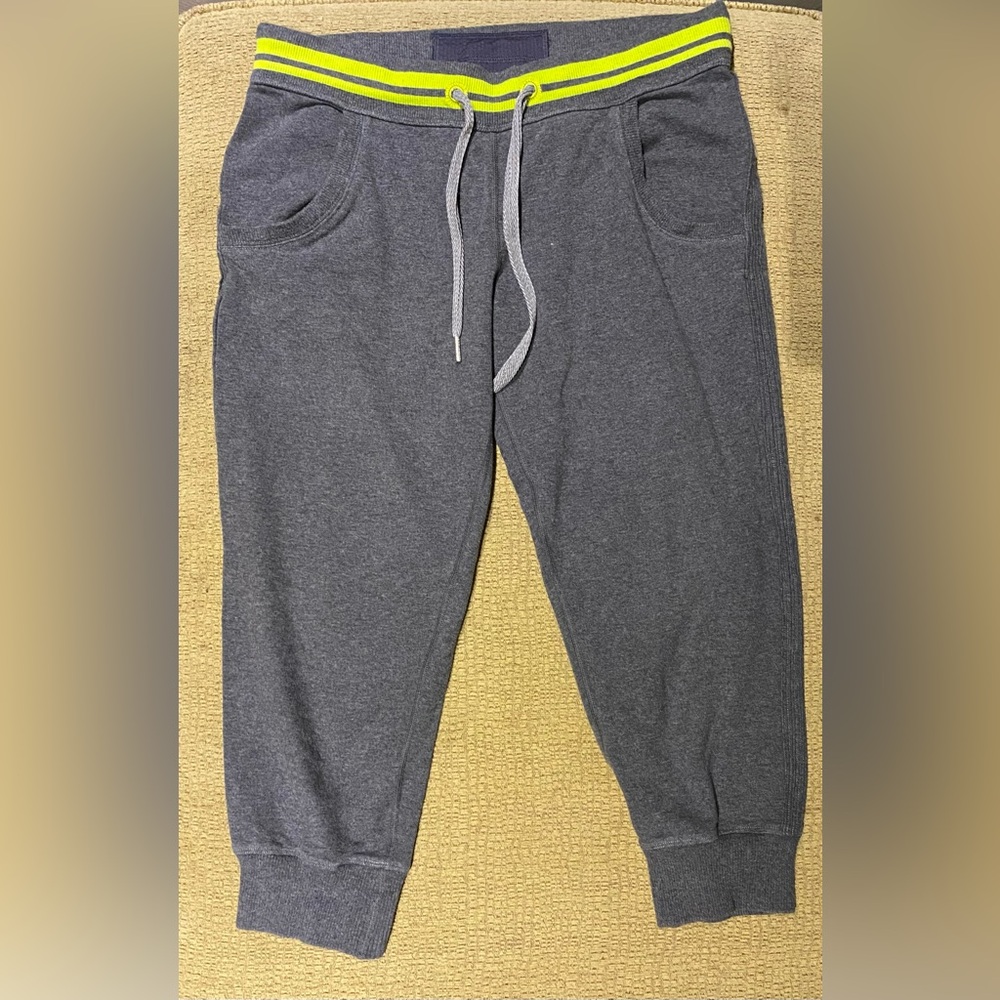 Lululemon Gray Jogger Pants with Neon Yellow Accents